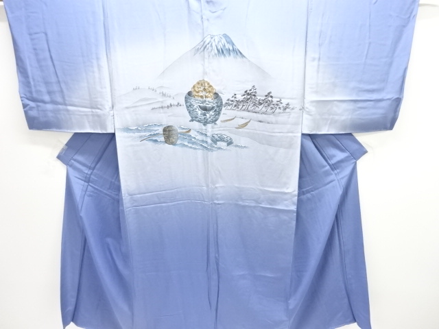 JAPANESE KIMONO / ANTIQUE MENS JUBAN / SILK / TEA UTENSILS PATTERN